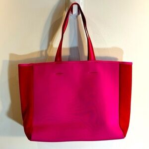 SUMMERSALT Beach Tote Neoprene Type Fabric Canvass Handle Strap Roomy Bright